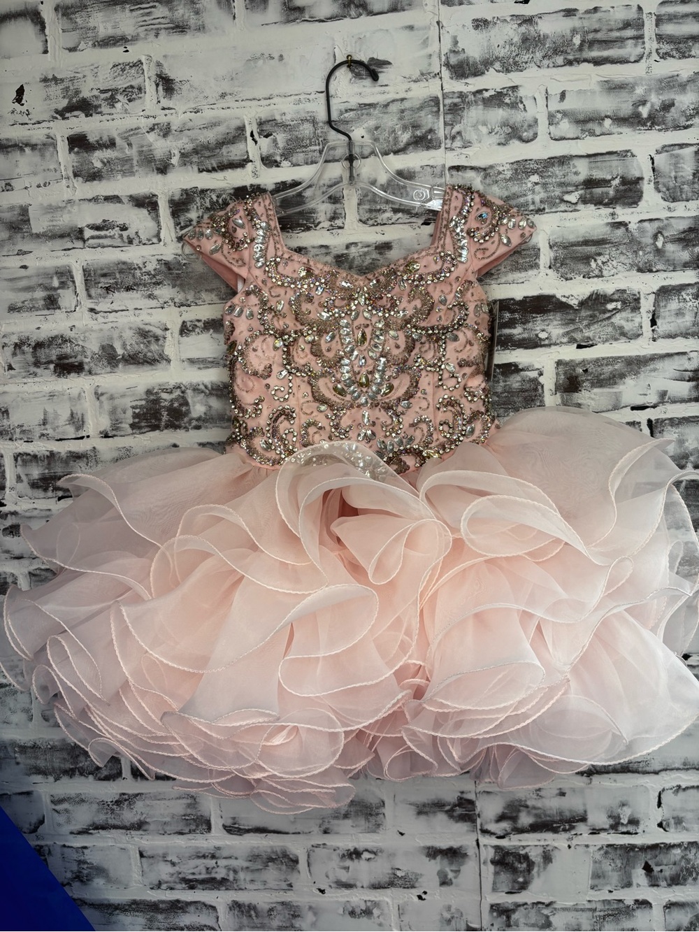 Little Rosie size 4 blush Ruffle Tulle Girl's Formal Dress pageant